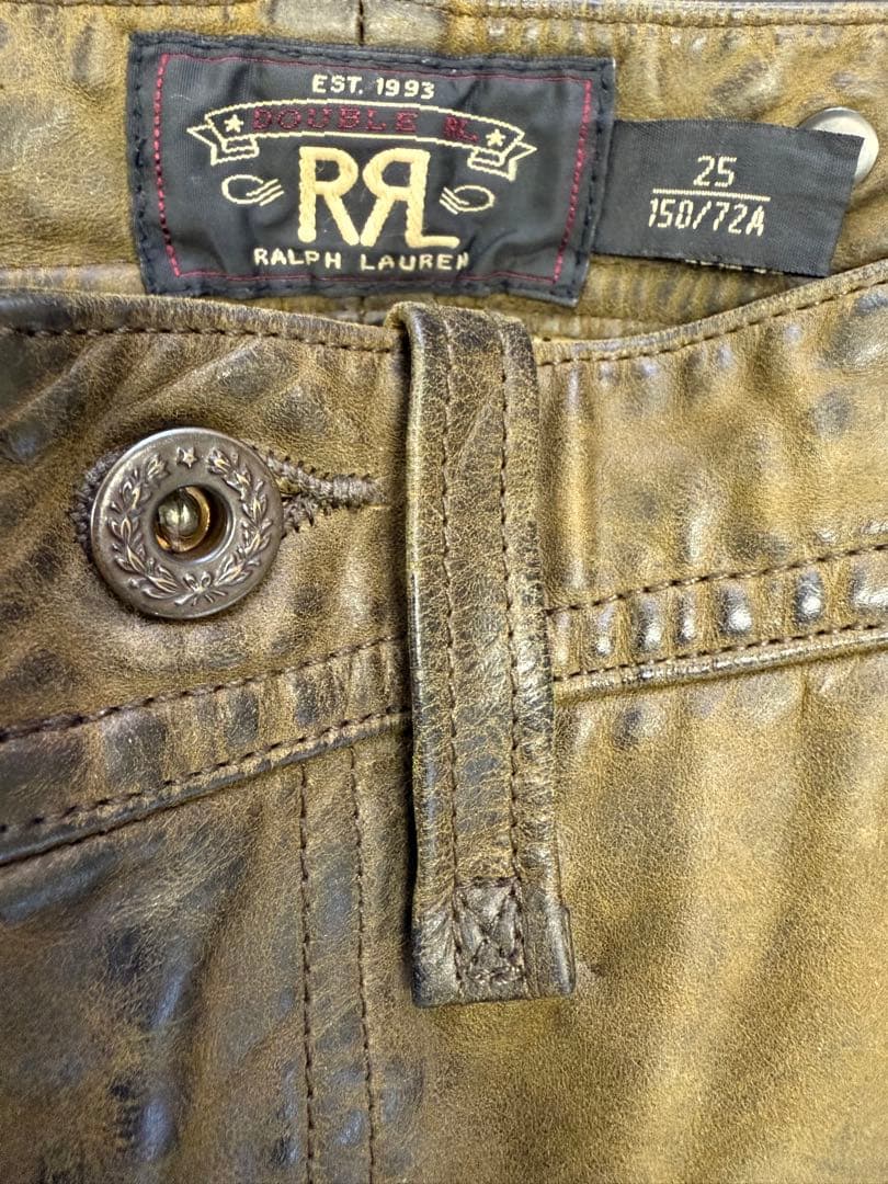 RRL ダブルアールエル レザーカーゴパンツ レディース