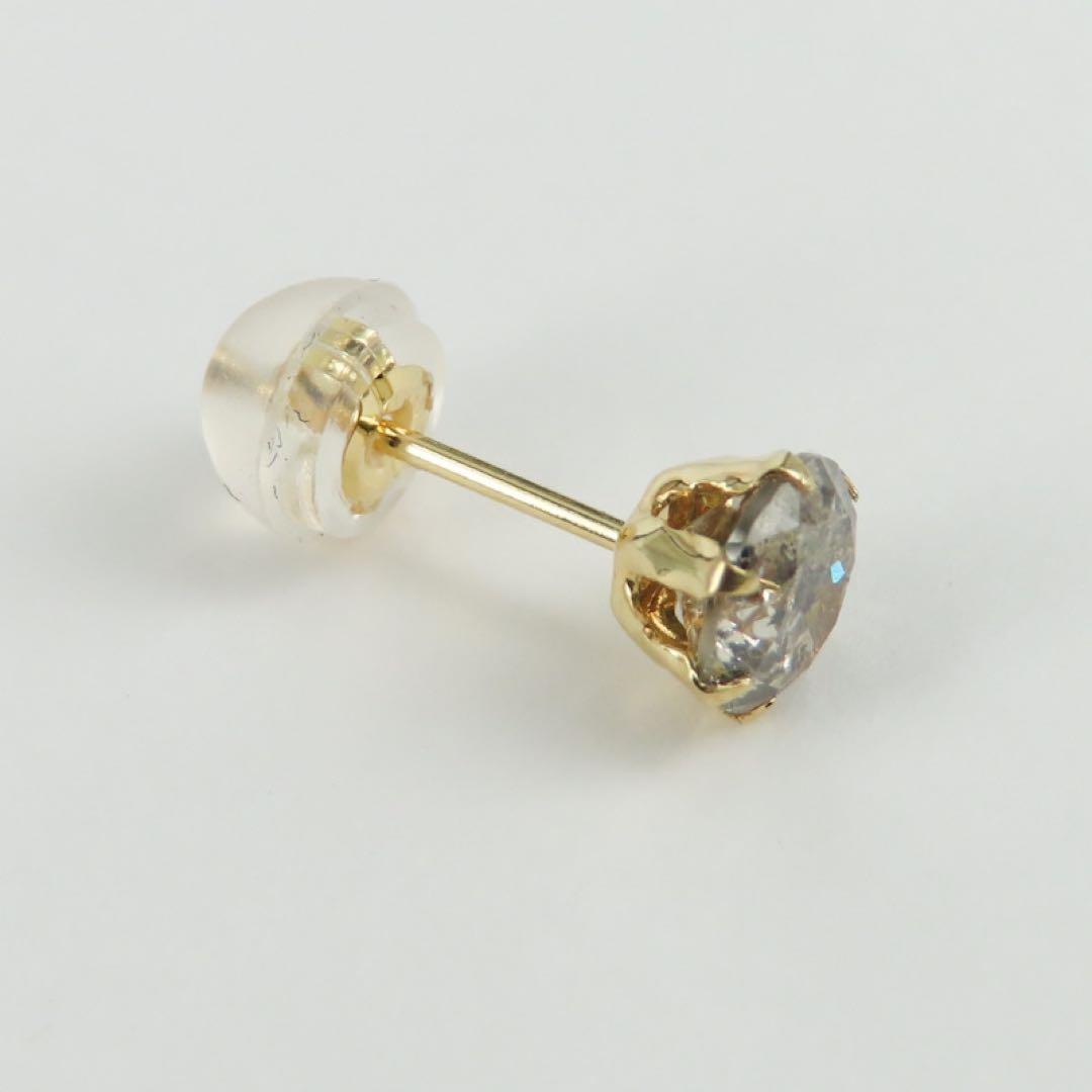 b*s様 K18YG ブラウンダイヤモンド0.55ct 片耳ピアス　一粒ピアス