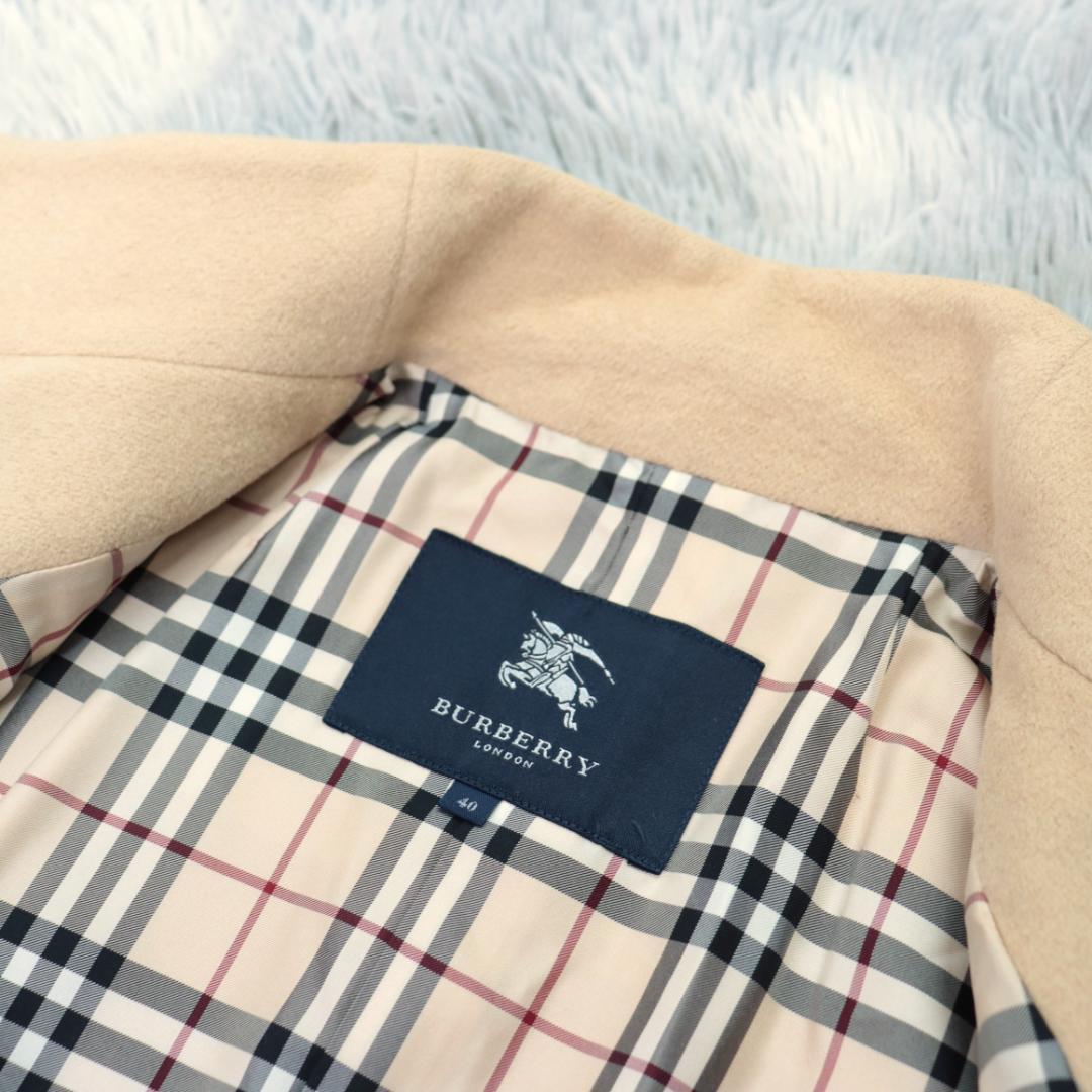 アンゴラ混バーバリー✨ジャケット　ショートコート　ノバチェック ホースロゴ　比翼