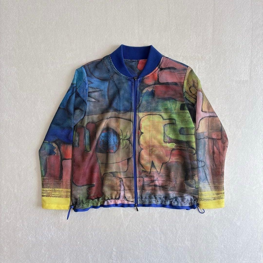 TRUNK HIROKO KOSHINO アートプリントメッシュデザインブルゾン