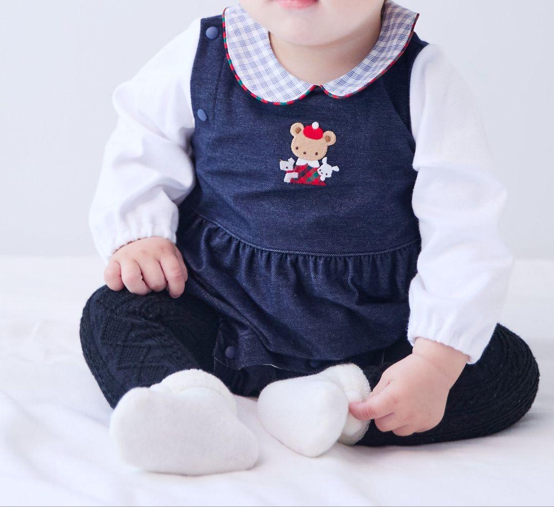 ✨新品未使用・タグ付✨ familiar 長袖 袖付ロンパース