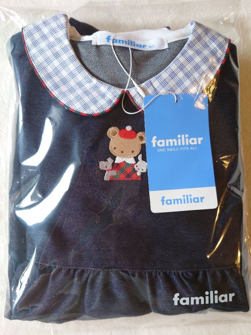 ✨新品未使用・タグ付✨ familiar 長袖 袖付ロンパース