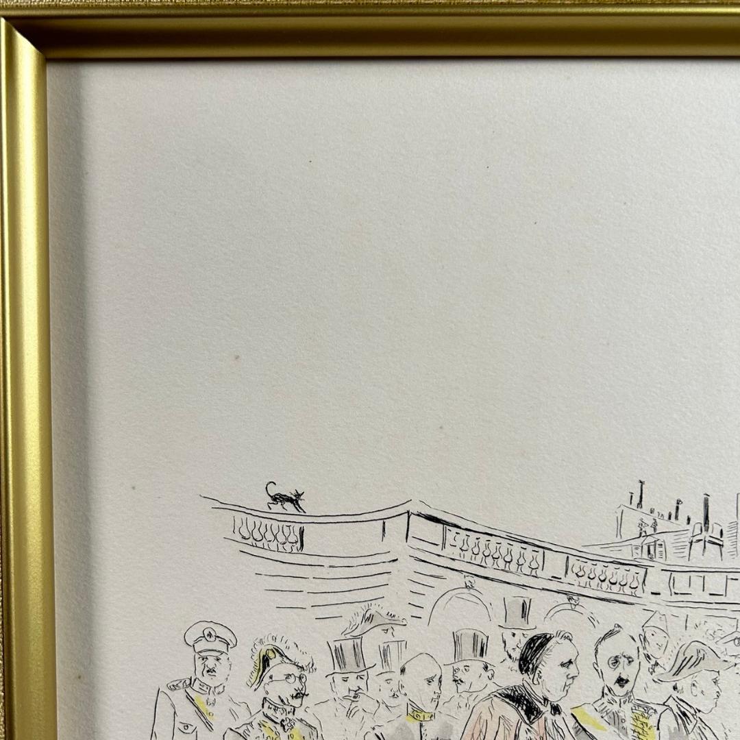 美品 藤田嗣治「魅せられたる河 エリゼ宮」手彩銅版画 レオナール・フジタ パリ