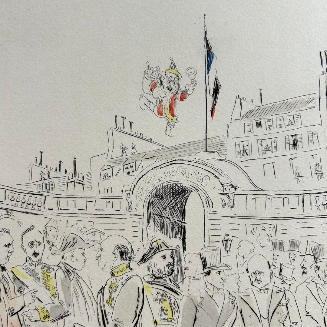 美品 藤田嗣治「魅せられたる河 エリゼ宮」手彩銅版画 レオナール・フジタ パリ