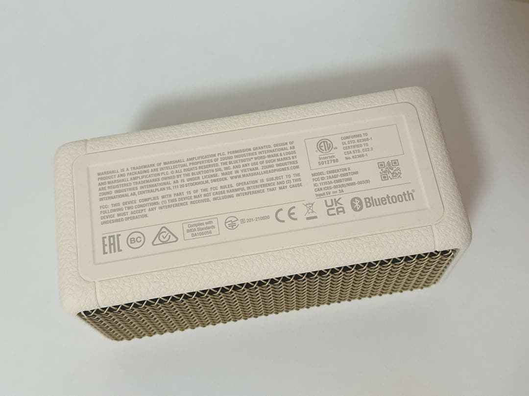 【美品】Marshall ワイヤレススピーカー ホワイトemberton2