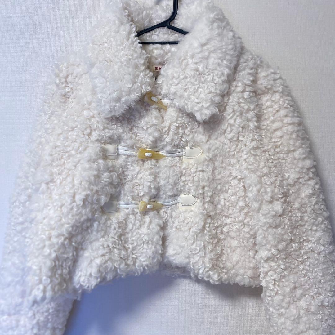 ジャケット・アウター muguet duffle short fur coat ivory