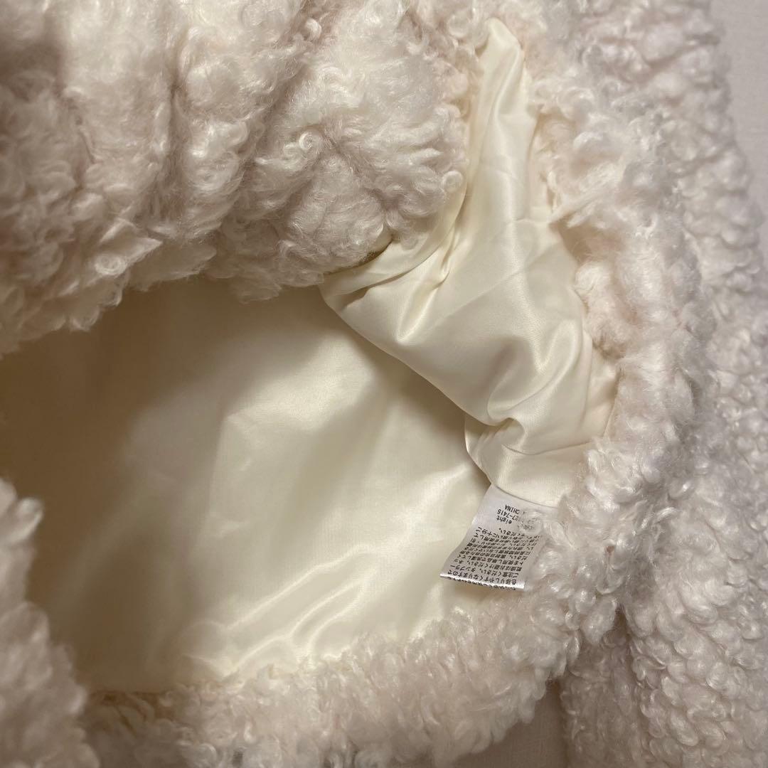 ジャケット・アウター muguet duffle short fur coat ivory