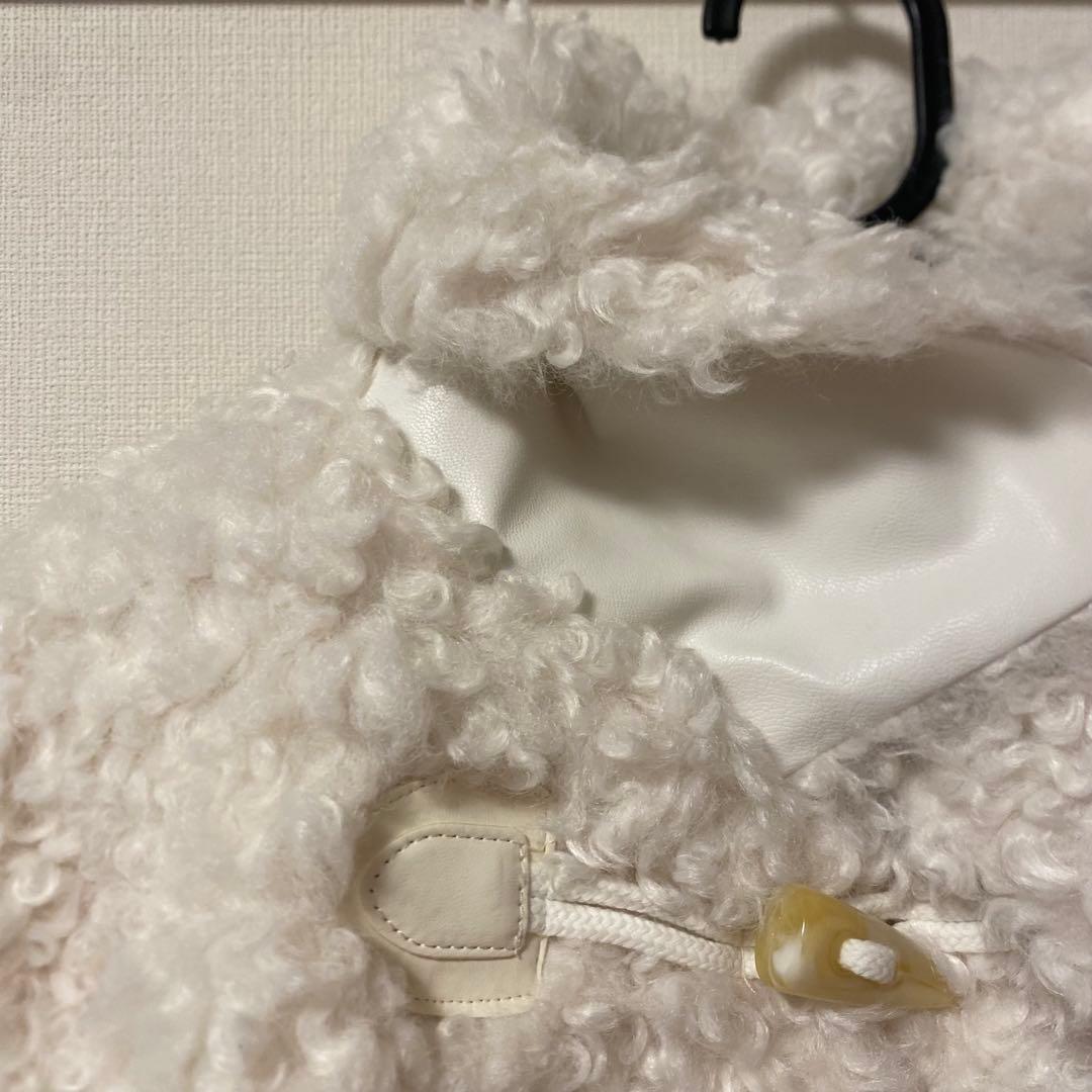 ジャケット・アウター muguet duffle short fur coat ivory