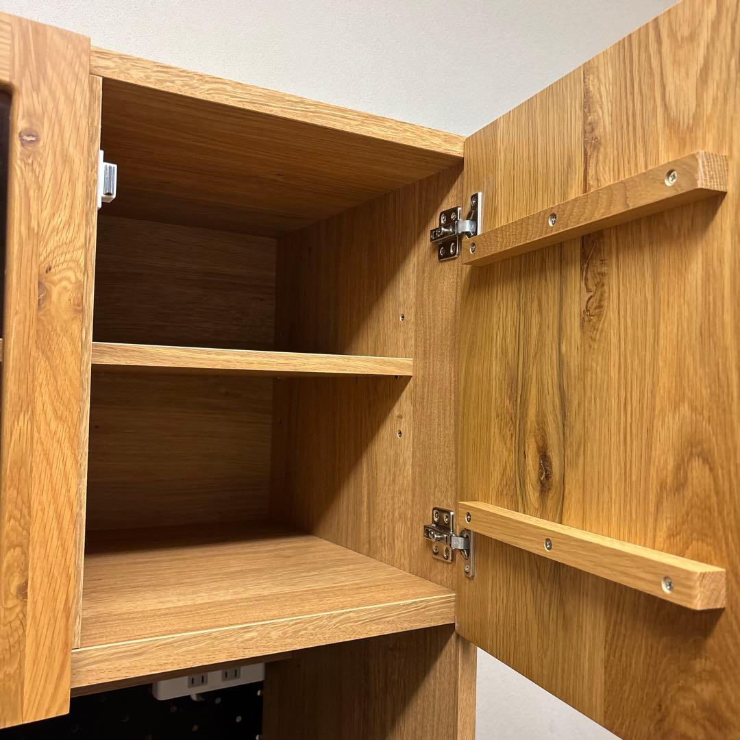 オーク材 ウレタン塗装 キッチンボード キッチン収納 食器棚