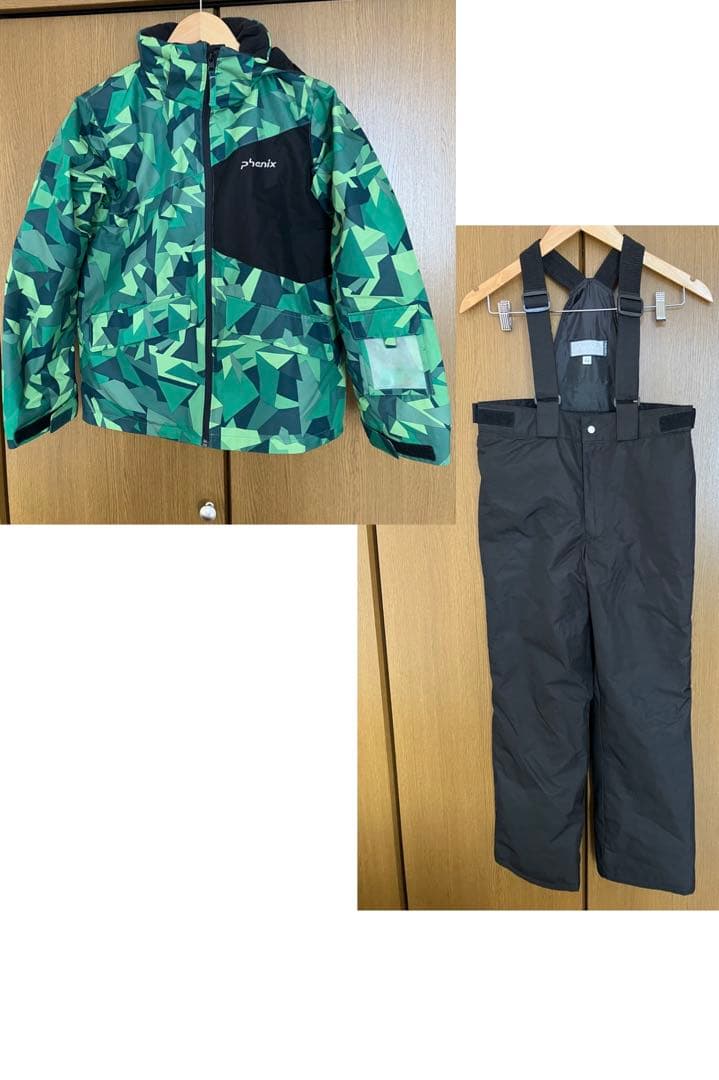 スノーウエア　上下セット 150cm フェニックス　緑×黒