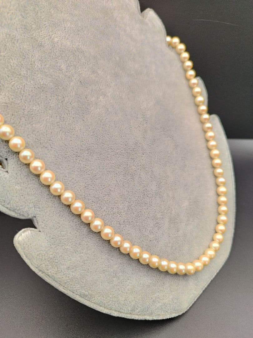 アコヤ本真珠 ロングパールネックレス あこや 照り silver925