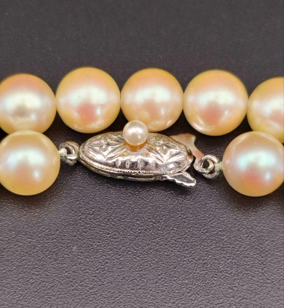 アコヤ本真珠 ロングパールネックレス あこや 照り silver925