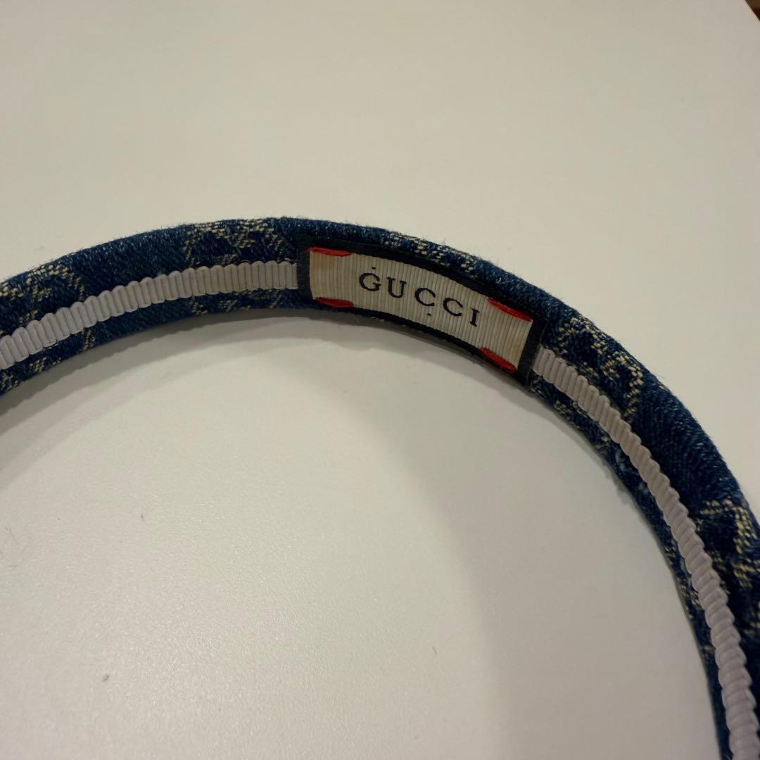 GUCCI デニム ヘアバンド GGロゴ