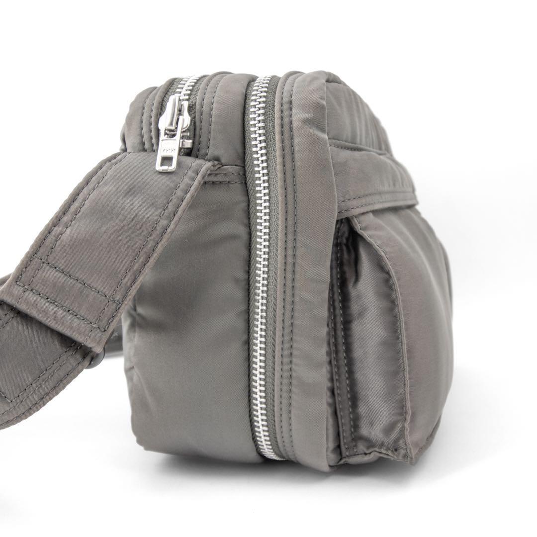 A039【美品】ポーター／タンカー　スリングバッグ　ショルダー　シルバーグレー