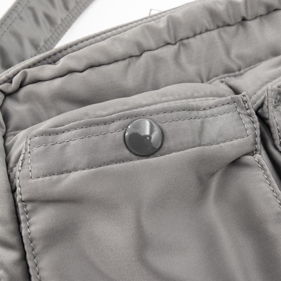 A039【美品】ポーター／タンカー　スリングバッグ　ショルダー　シルバーグレー