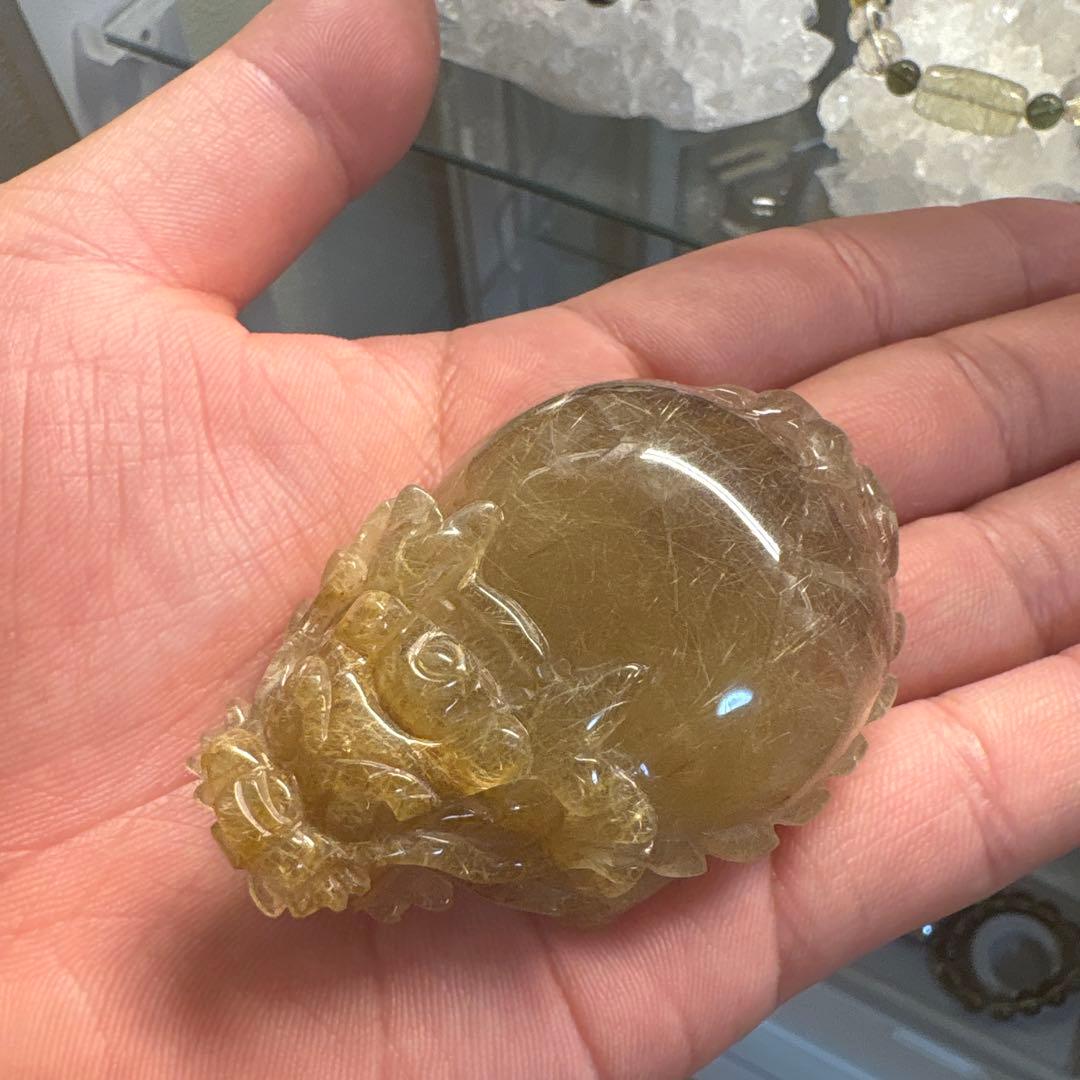 ゴールドルチル　ロングイ　置物　金運　開運