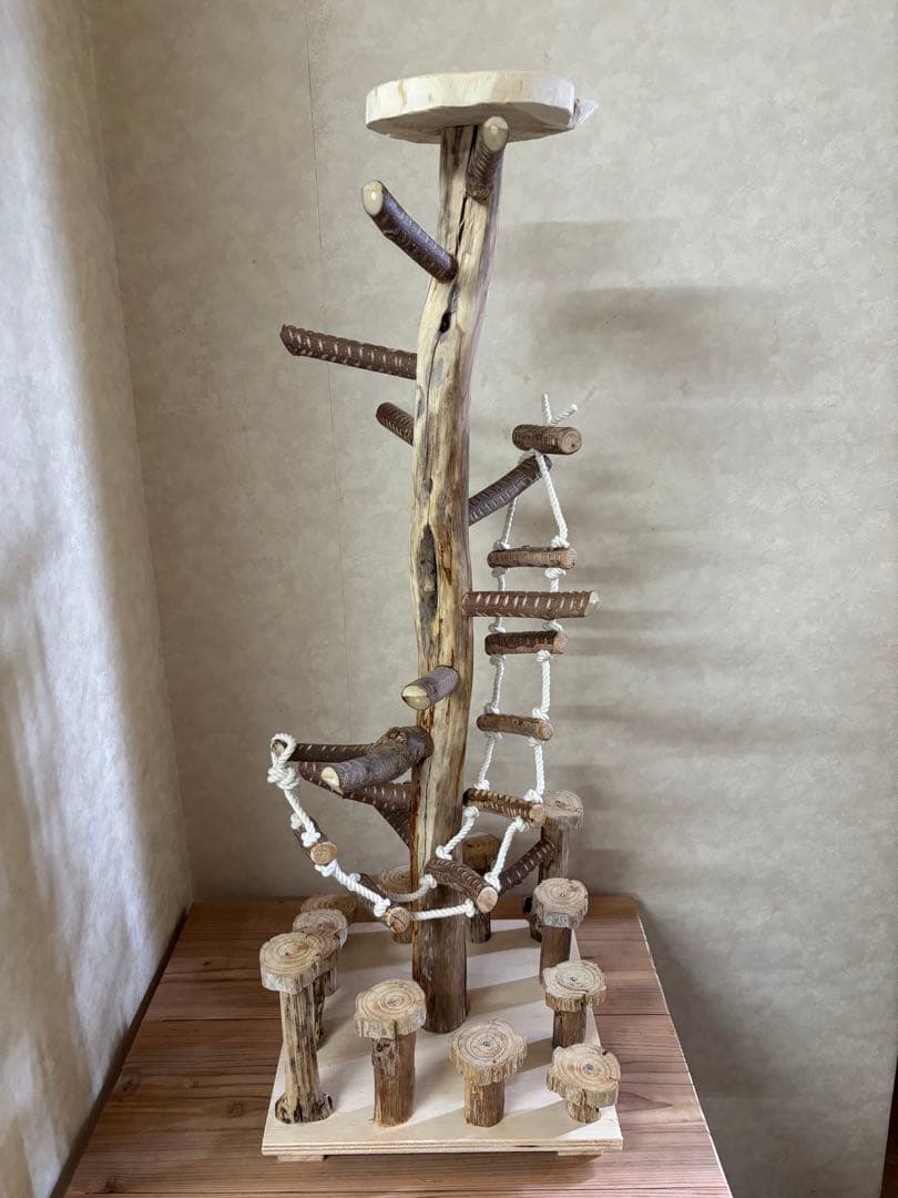 鳥インコ止まり木 流木バードアスレチックタワー型 大サイズバードジムバードトイ