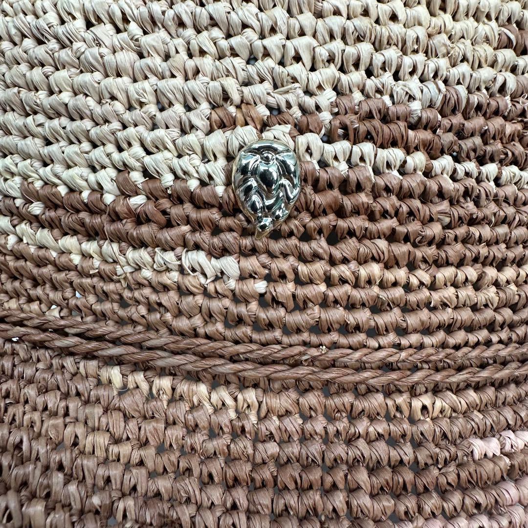 美品★ ヘレンカミンスキーHELEN KAMINSKI麦わら帽子 ロゴ金具