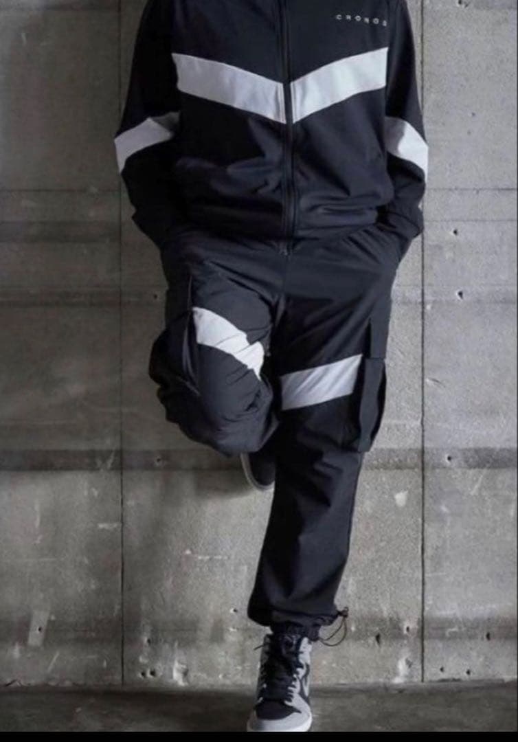 CRONOS クロノス ブラックカーゴパンツ サイドポケット付き M38 メンズ