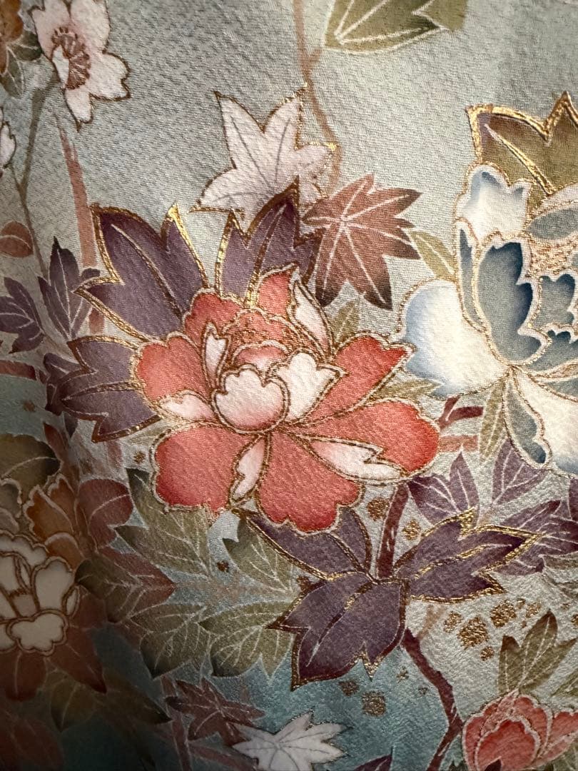 訪問着フルセット、四季の花、グラデーション