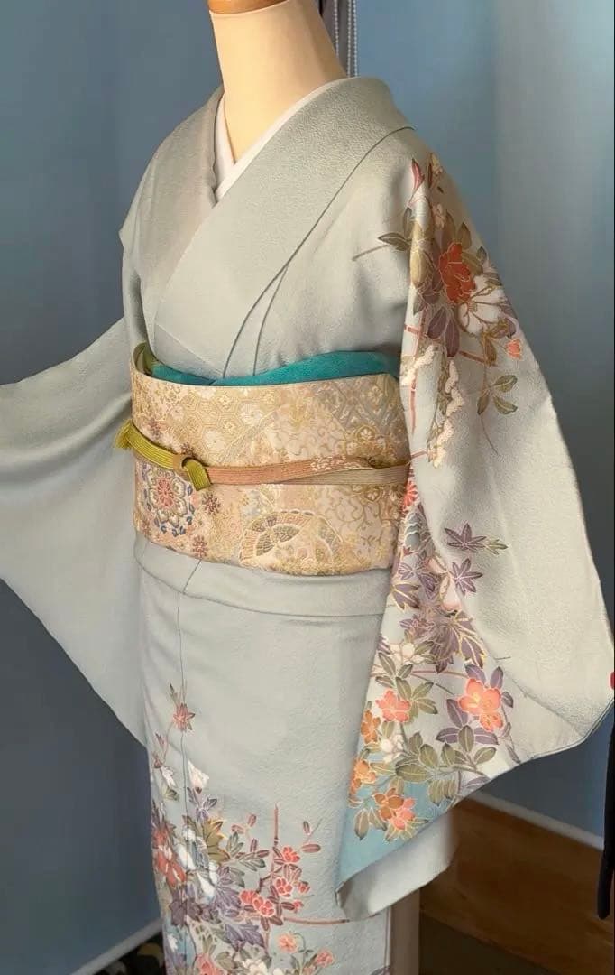 訪問着フルセット、四季の花、グラデーション