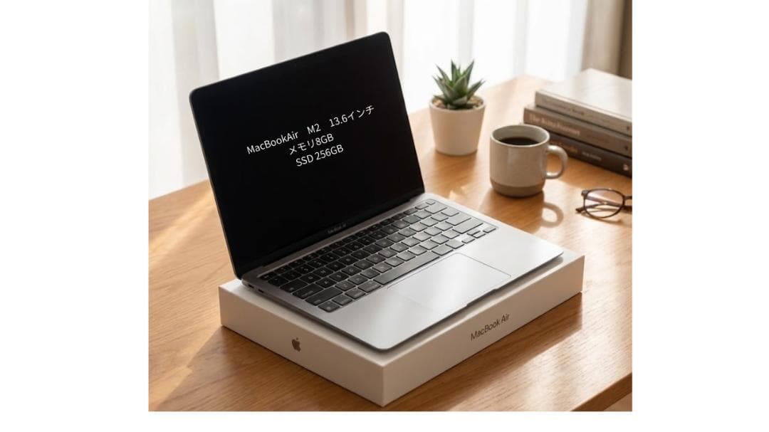 MacBookAir M2 8GB/256GB シルバー｜放充電71回｜箱付