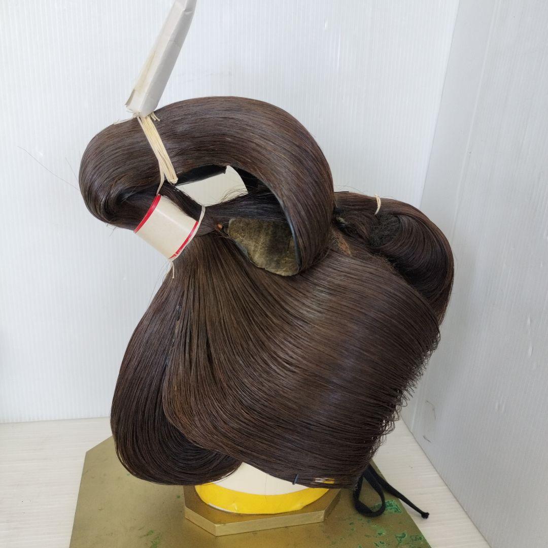 日本の伝統的ウィッグ　かつら　ダークブラウン　ハードケース付き