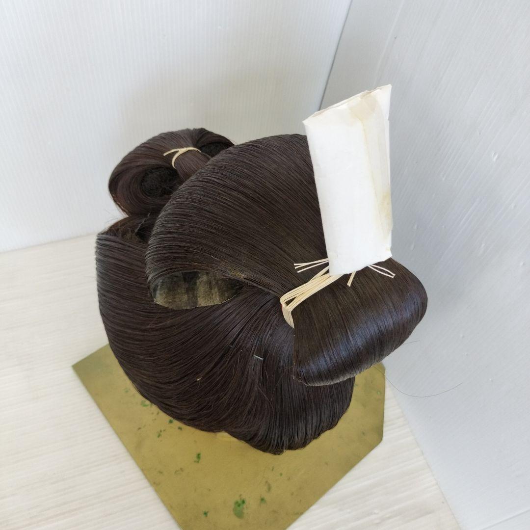 日本の伝統的ウィッグ　かつら　ダークブラウン　ハードケース付き