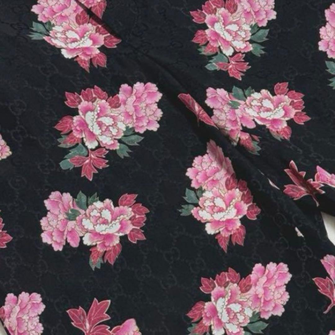 グッチ パンツ 花柄 GG シルク100% 総柄 イタリア製　46サイズ　新品