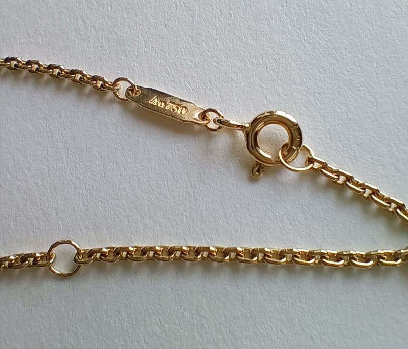 ティファニー K18 YG ハードウェアスモールダブルリンクペンダント