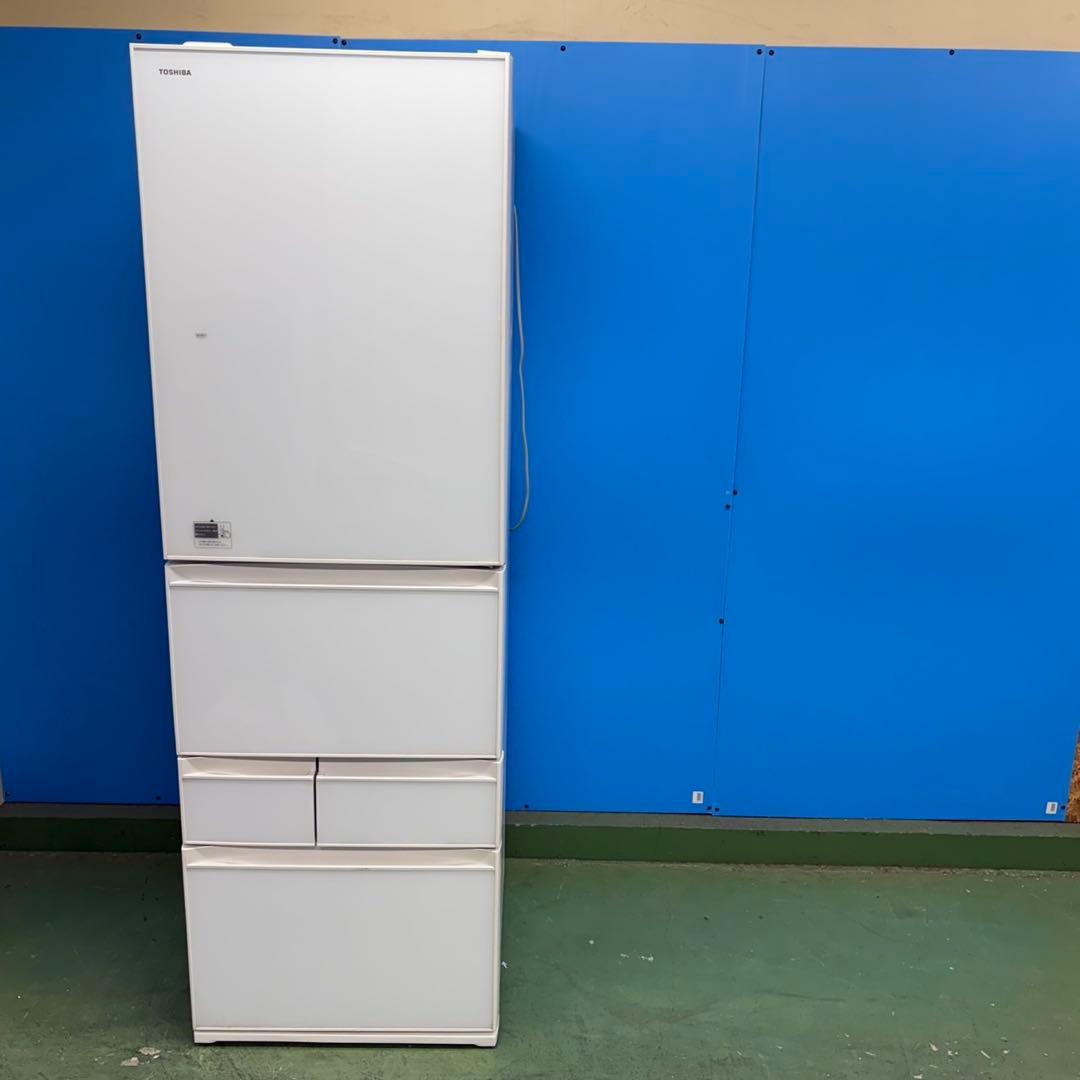 699 鏡面　ガラストップ　冷蔵庫　大型　400L強　自動製氷機　5ドア