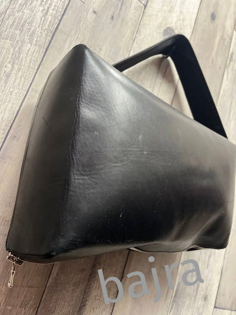 bajra バジュラ　ブラックレザー　ドラムバッグ