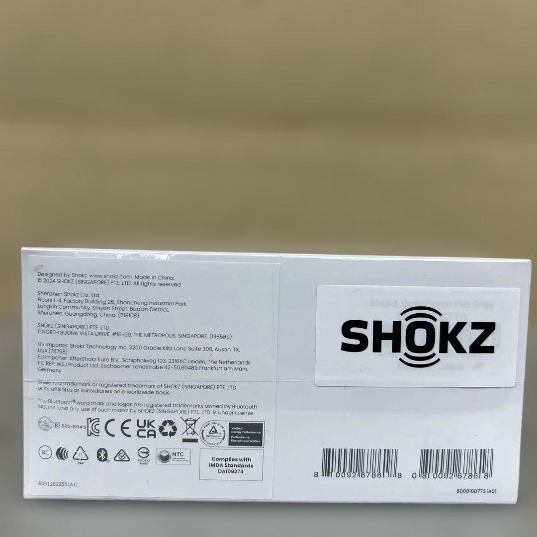 601333Shokz OpenSwim Pro骨伝導イヤホン 水泳用グレー