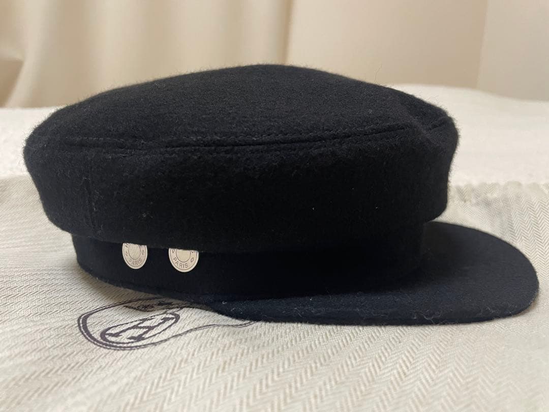 HERMES エルメス Deauville キャスケット　黒　57