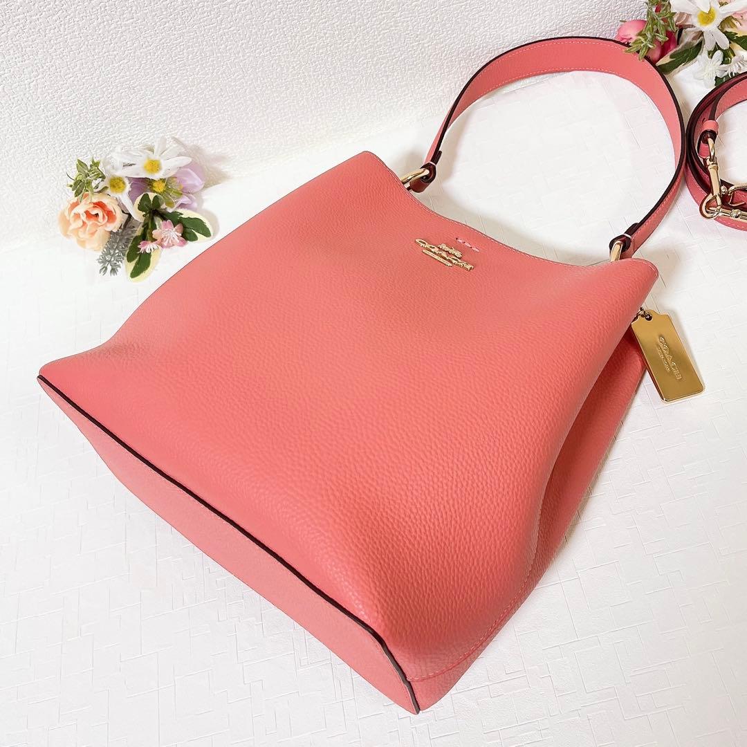 【美品】COACH コーチ ショルダーバッグ 2WAY ハンドバッグ チャーム付