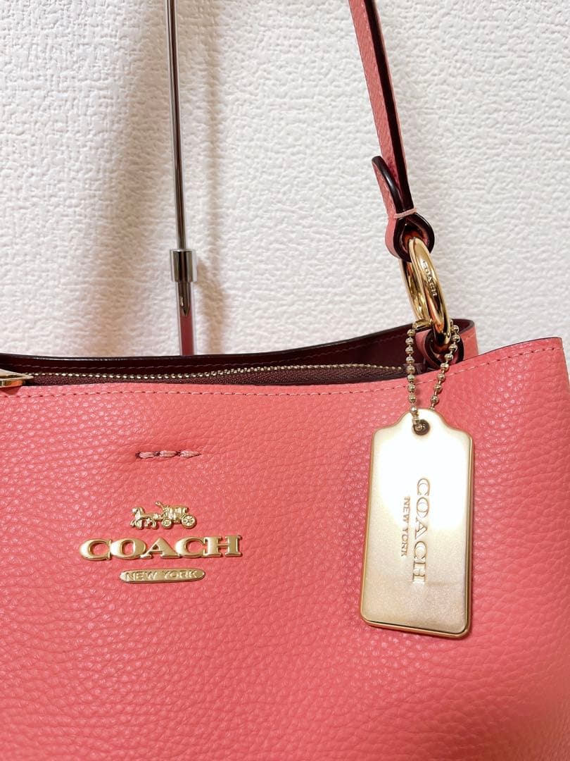【美品】COACH コーチ ショルダーバッグ 2WAY ハンドバッグ チャーム付