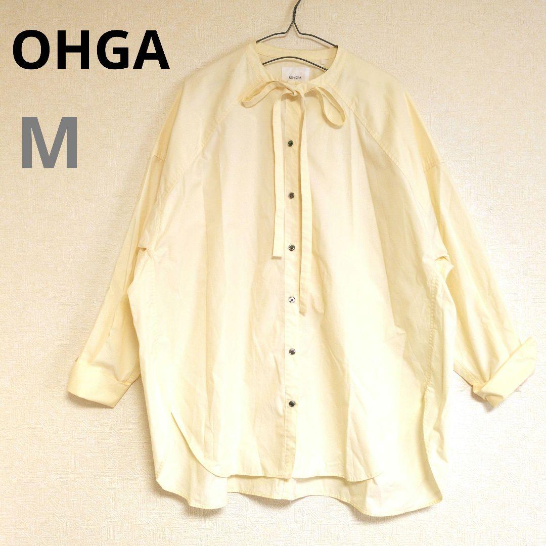 h*a様 【美品】OHGA オーガ　ボウタイ　リボン　イエロー　長袖シャツ　Мサ