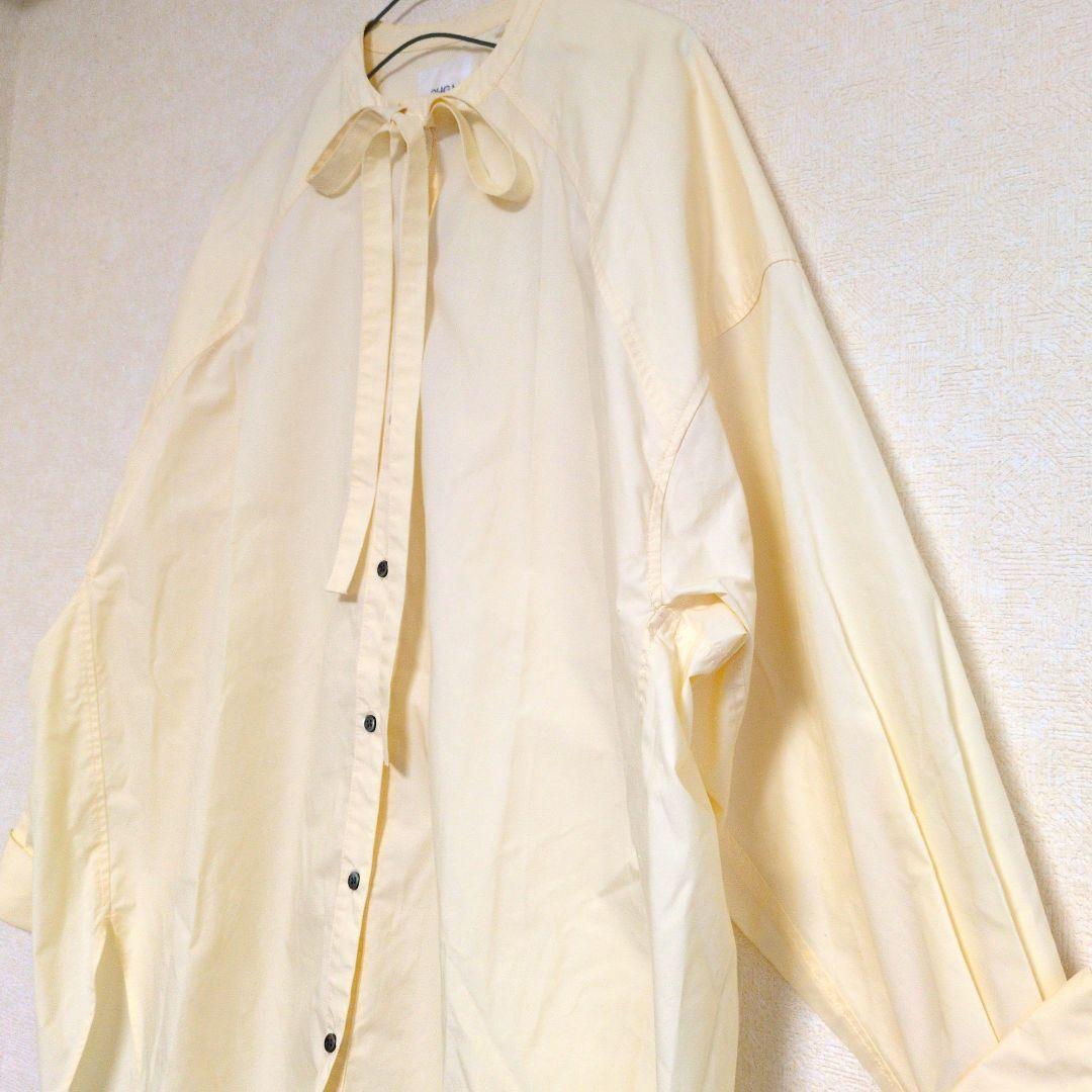 h*a様 【美品】OHGA オーガ　ボウタイ　リボン　イエロー　長袖シャツ　Мサ