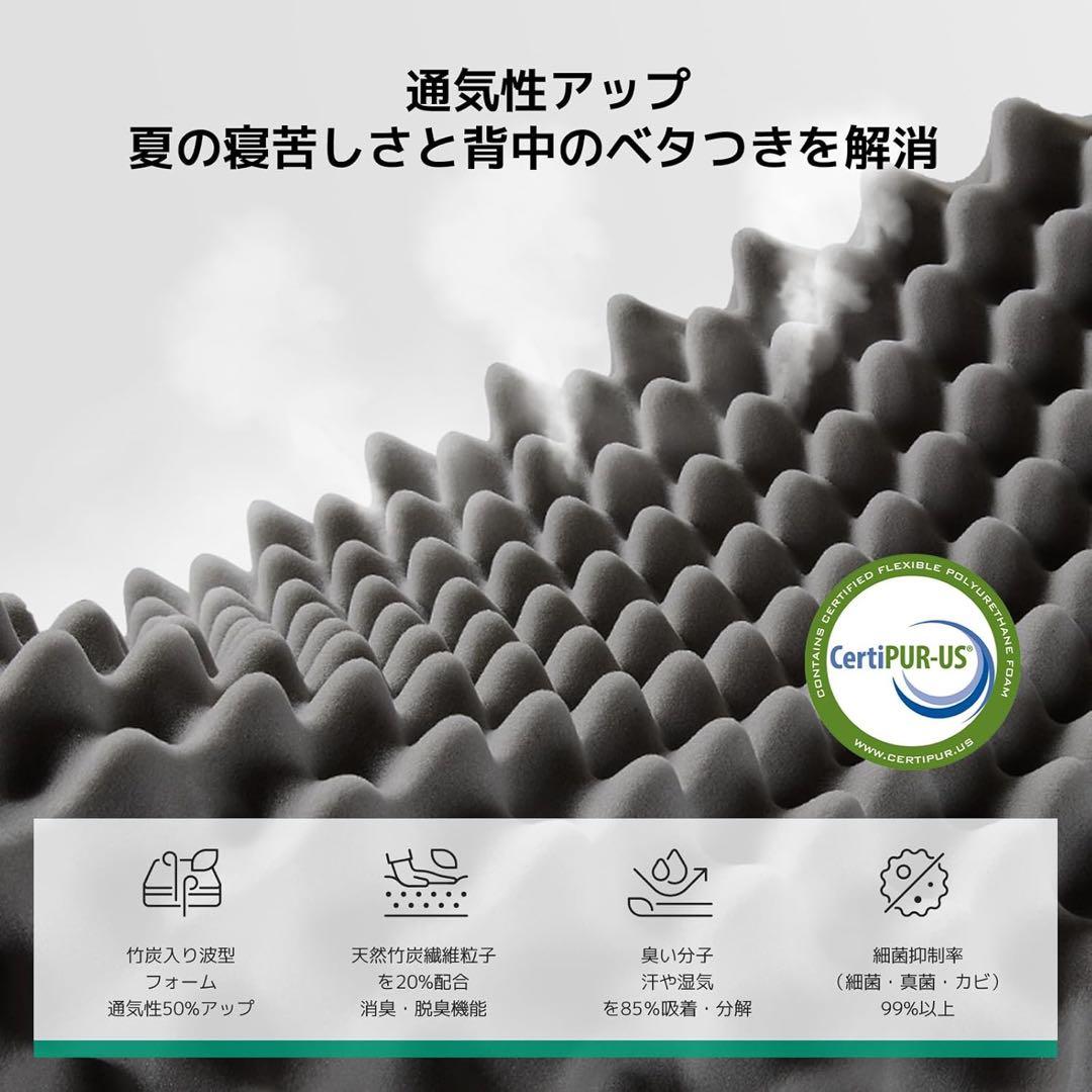 マットレスクイーンやや硬め厚さ21cm 高反発 高密度 体圧分散