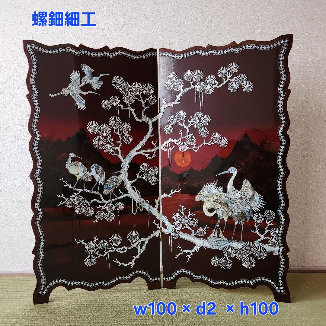 あのん　螺鈿細工 漆器 鶴と松のデザイン