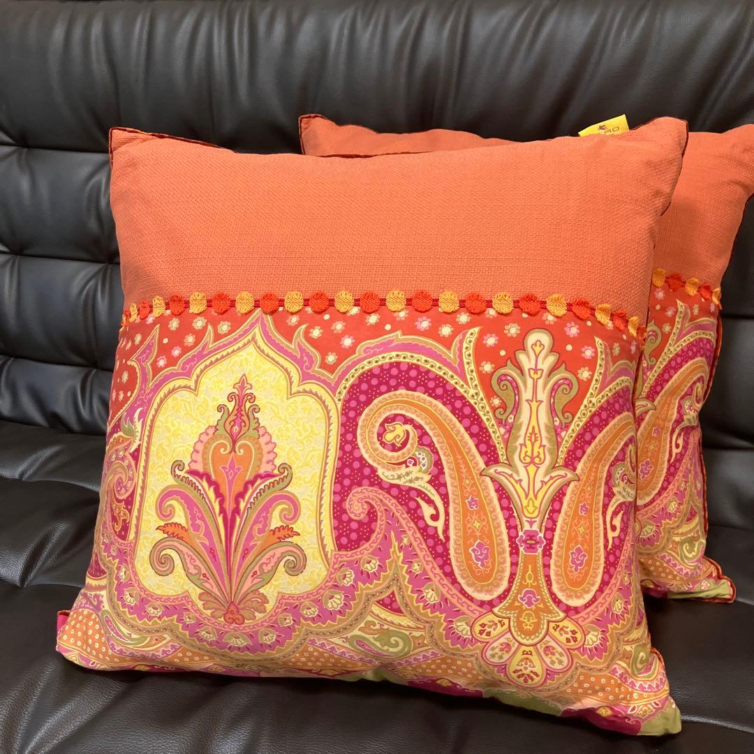 エトロペイズリー柄クッションカバー 2個セット