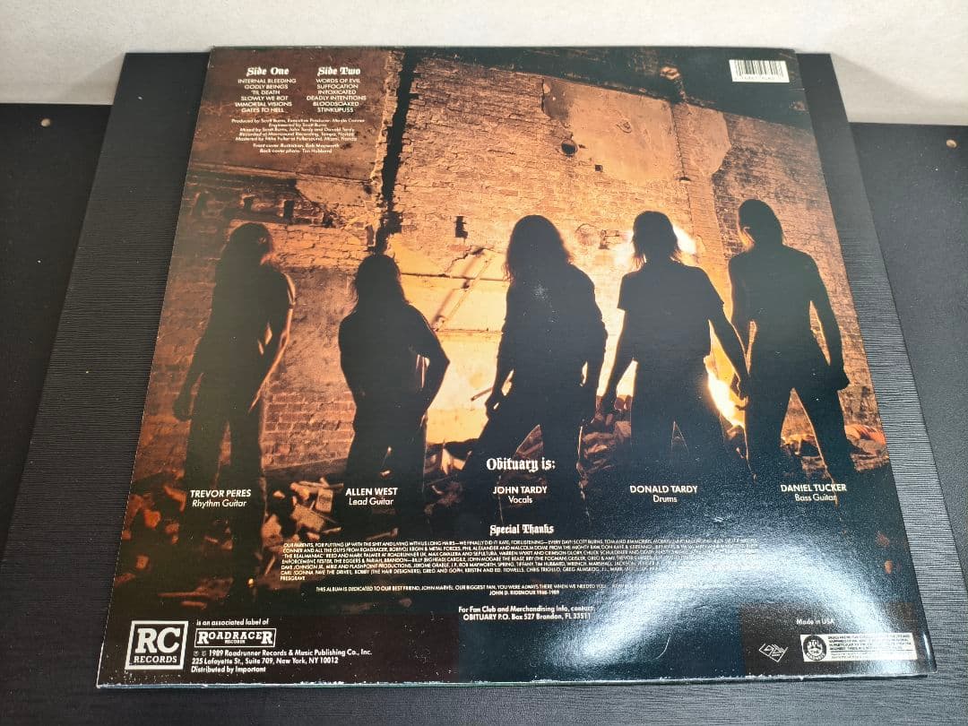 1989年 USA Obituary Slowly We Rot レコード