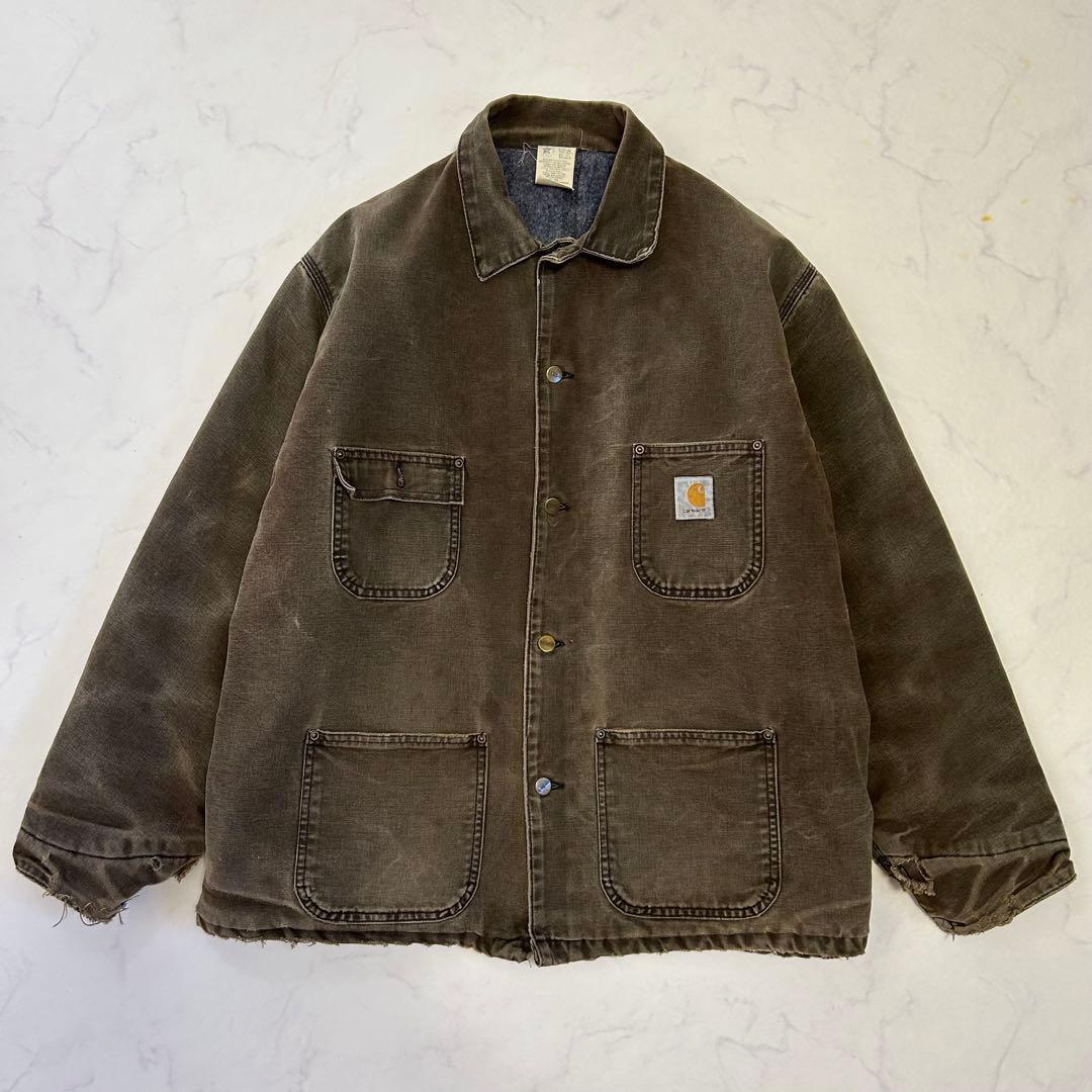 【雰囲気抜群】カーハート ミシガンチョアコート フェード ヒゲ ハチノス 襤褸