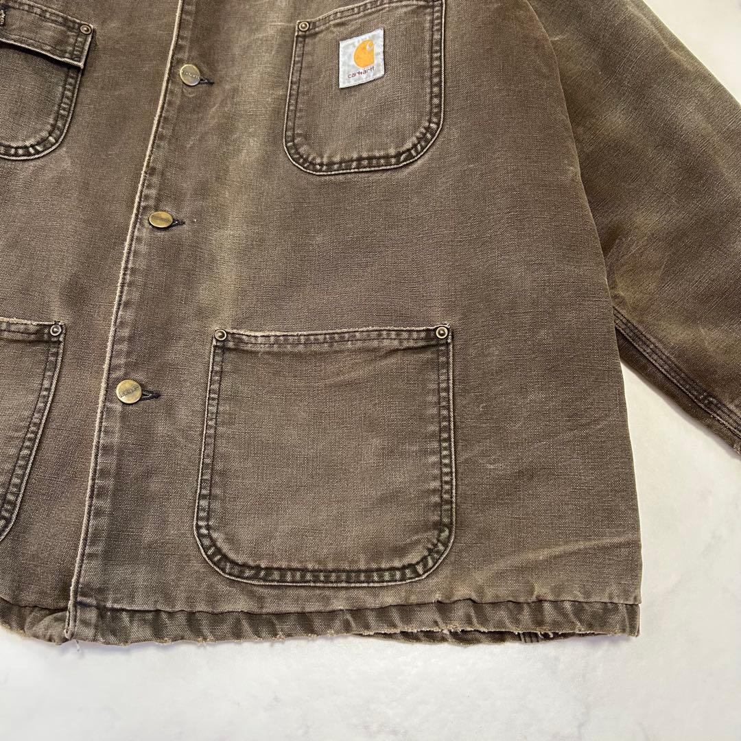 【雰囲気抜群】カーハート ミシガンチョアコート フェード ヒゲ ハチノス 襤褸