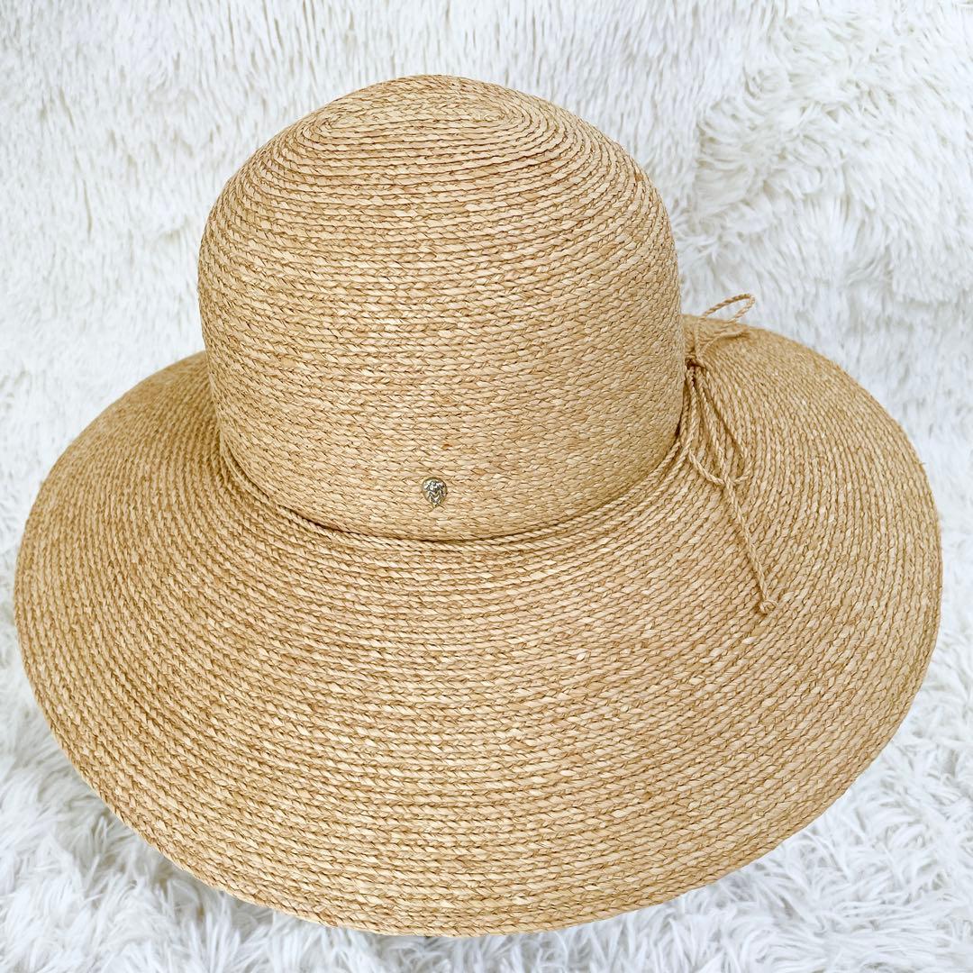 極美品　ヘレンカミンスキー ラフィア ワイドブリム 12cm