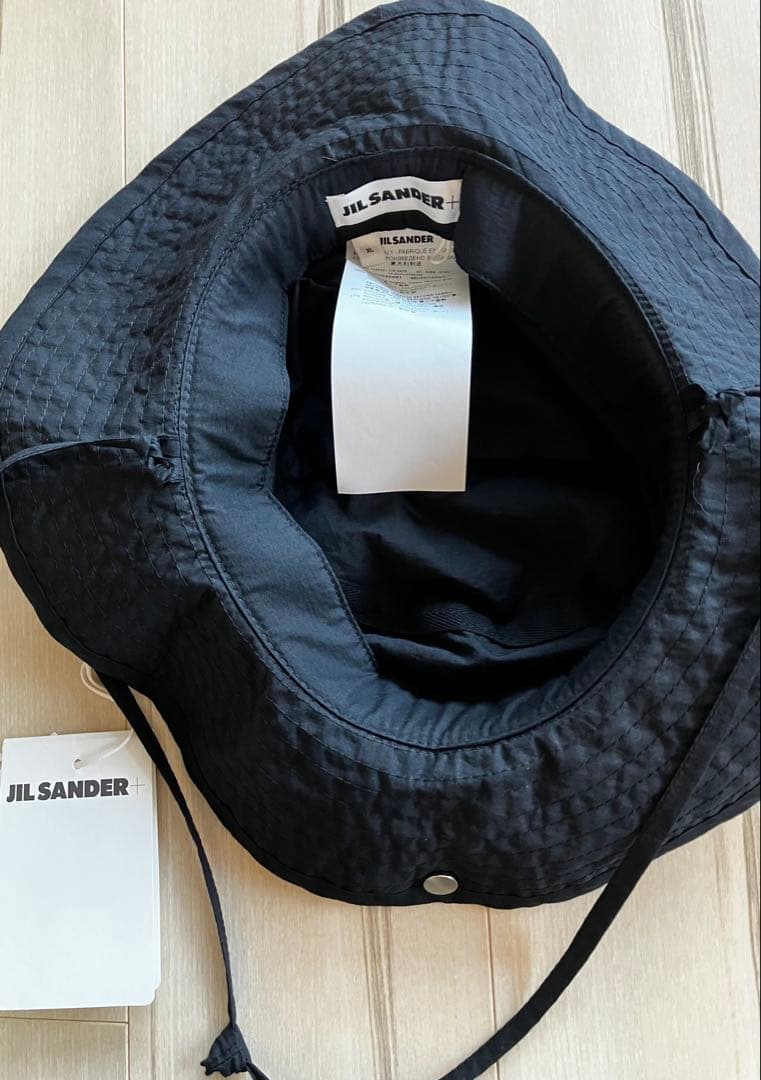 JIL SANDER スナップボタン バケットハット黒XL