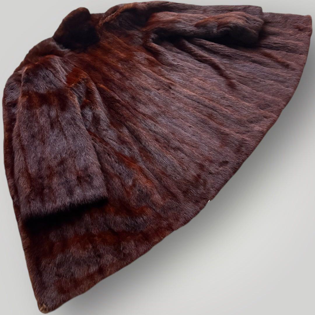 本毛皮 ウィーゼル リアルファーコート 毛皮 レディース ブラウン