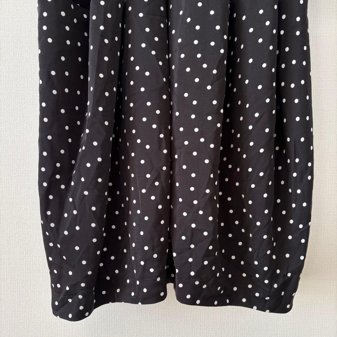 BEARDSLEY ビアズリー ドットマルワンピース 黒 白 フリー　コクーン