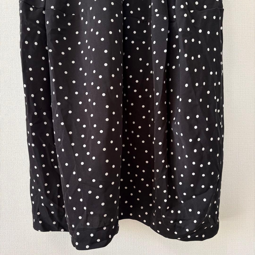 BEARDSLEY ビアズリー ドットマルワンピース 黒 白 フリー　コクーン