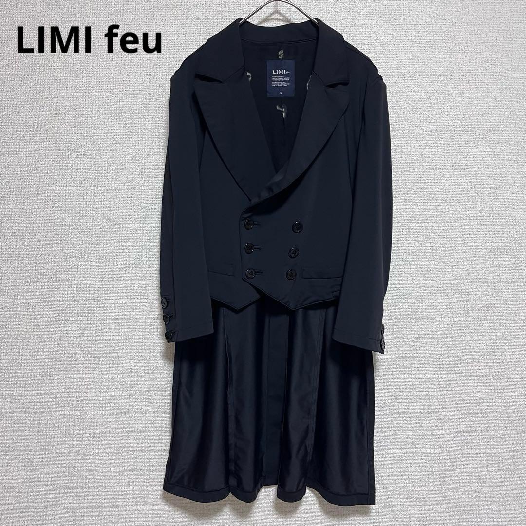 Re7k　　　ナイロン　燕尾　ジャケット　コート　ダブル　黒